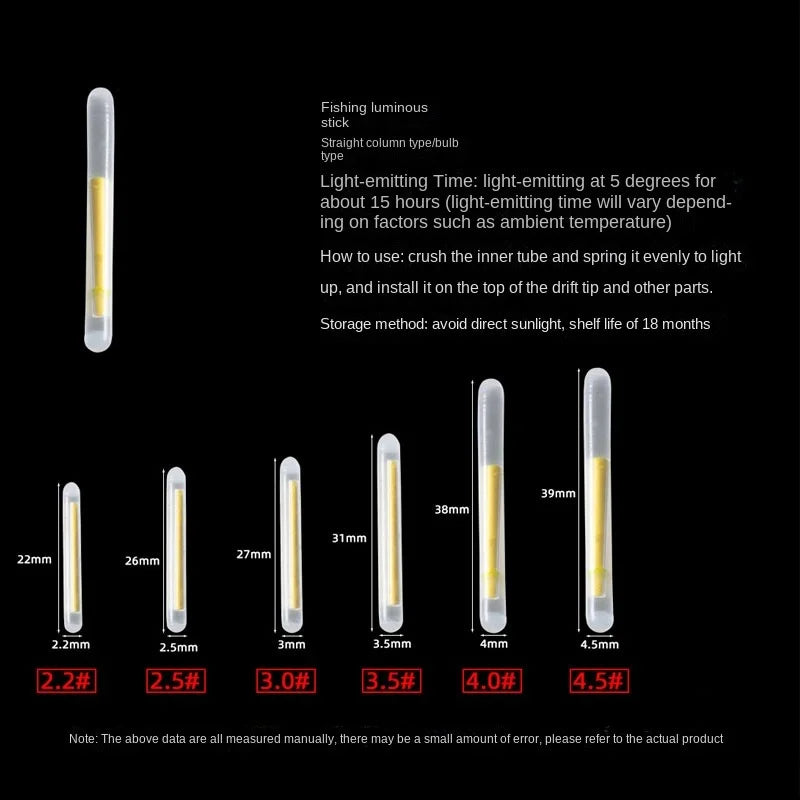 50/100PCS Firefly Fluorescent Rod Light Fishing Floating Rod Light