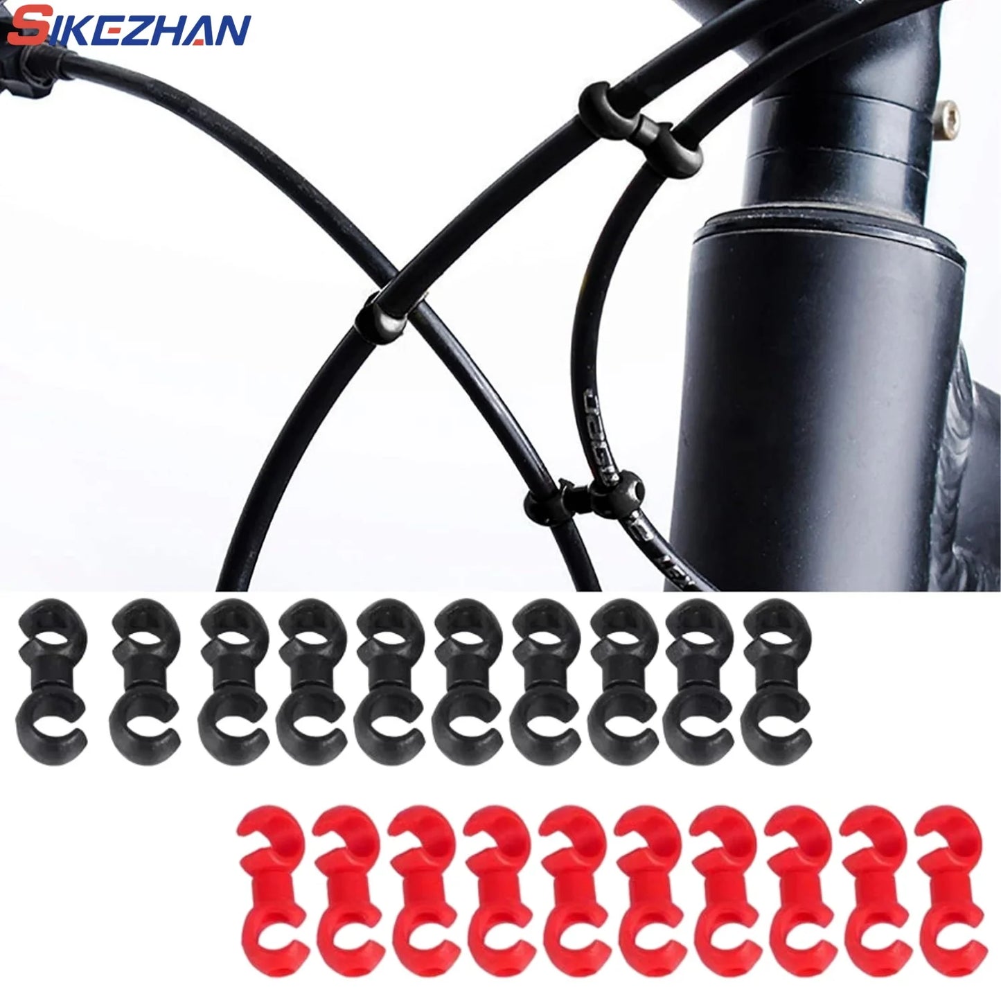 10pcs/set Bike Cross Line Clips Mountain Road Bicycle Brake Gear Cable