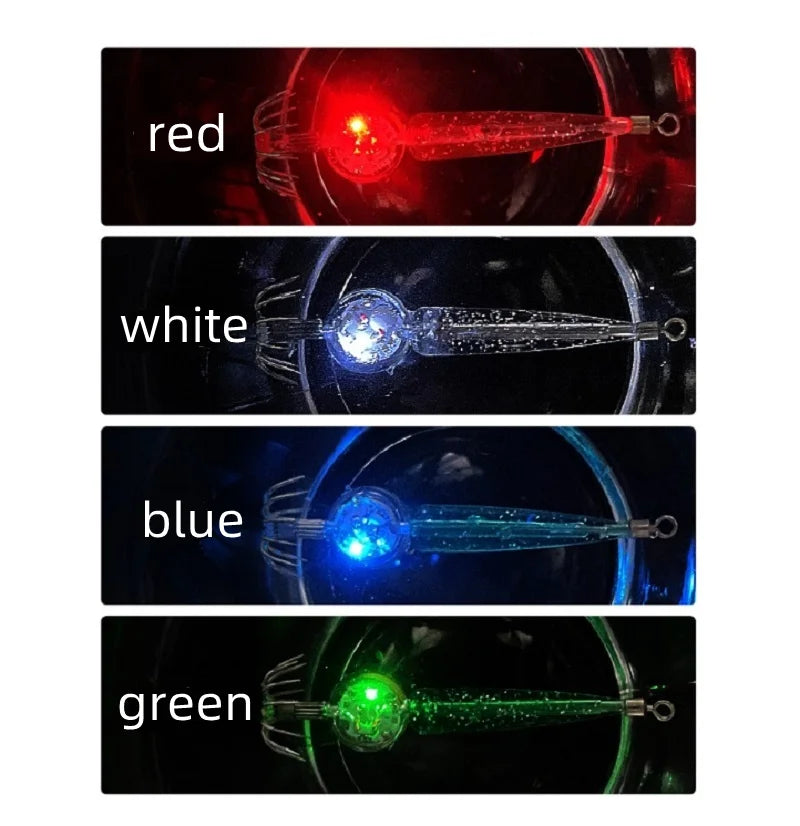 Fishing Lures 5g Squid Hook with LED Light Squid Jig Lure Luminous