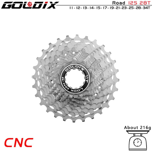 GOLDIX Ultralight CNC Road Bike Cassette 11/12 Speed k7 11S 12S