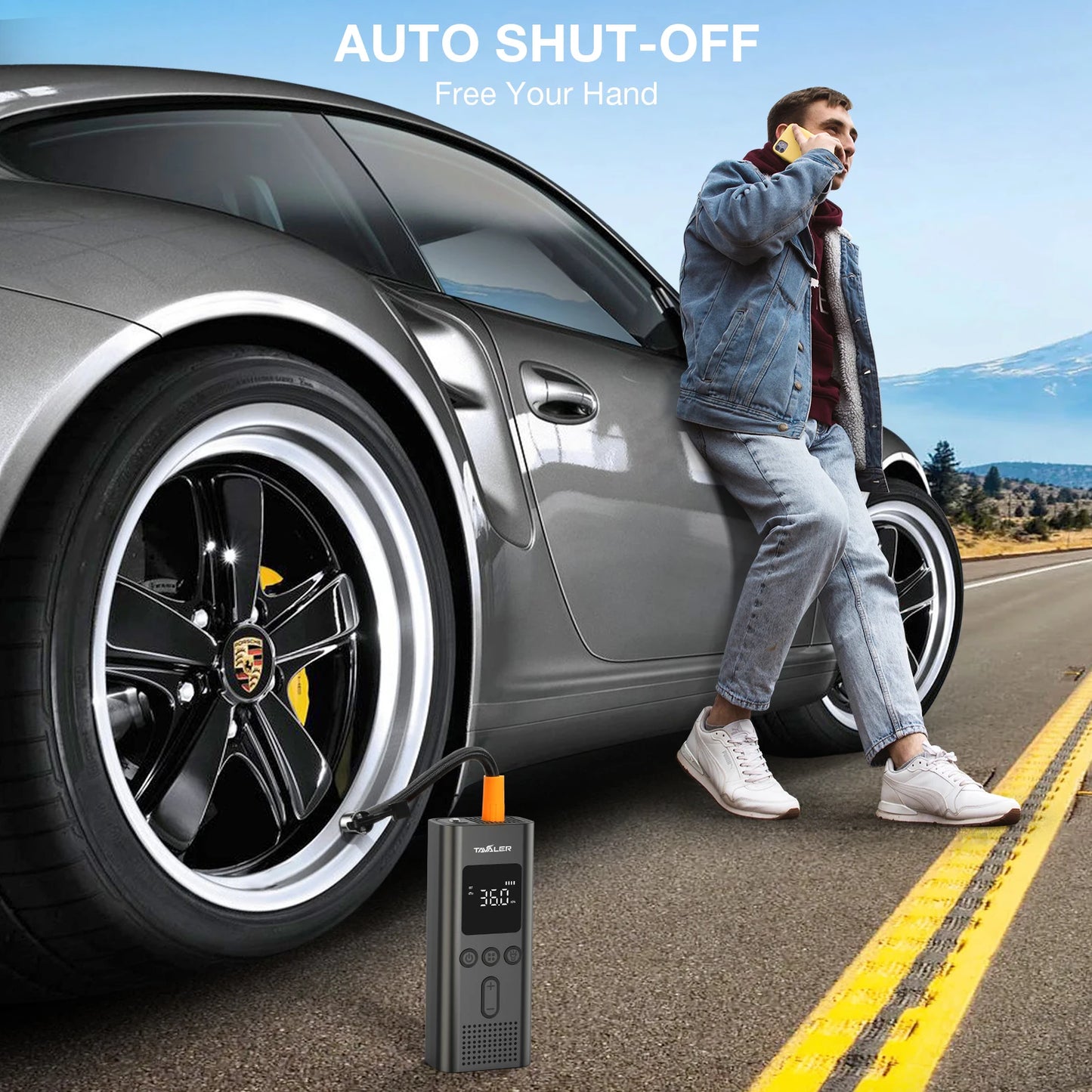 150psi Air Pump Portable Wireless Electric Tire Inflator For Car