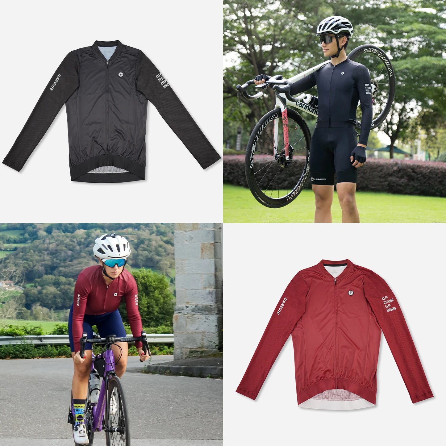 DAREVIE Man Cycling Jersey 2024 Summer Breathable Long Sleeve Men's
