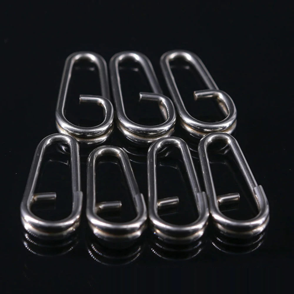 DNDYUJU 20-100pcs Stainless Steel Bent Dead Oval Split Rings Loop Lure