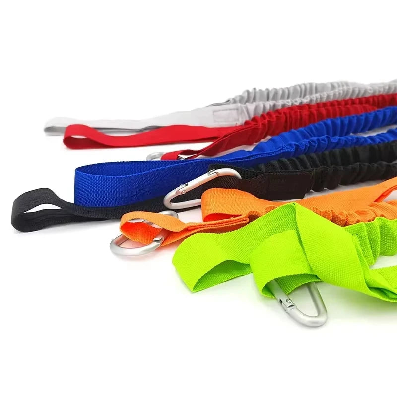 1PC Adjustable Elastic Kayak Paddle Leash - Coiled Lanyard Cord with