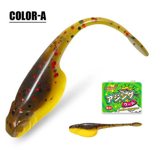 Rosewood Crappie Minnow Shad Soft Baits 5cm Ajing Worm Fishing Lure