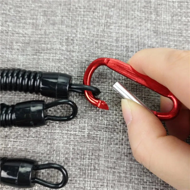 Fishing Lanyards 3pcs 22cm Retractable Coiled Tether with Carabiner