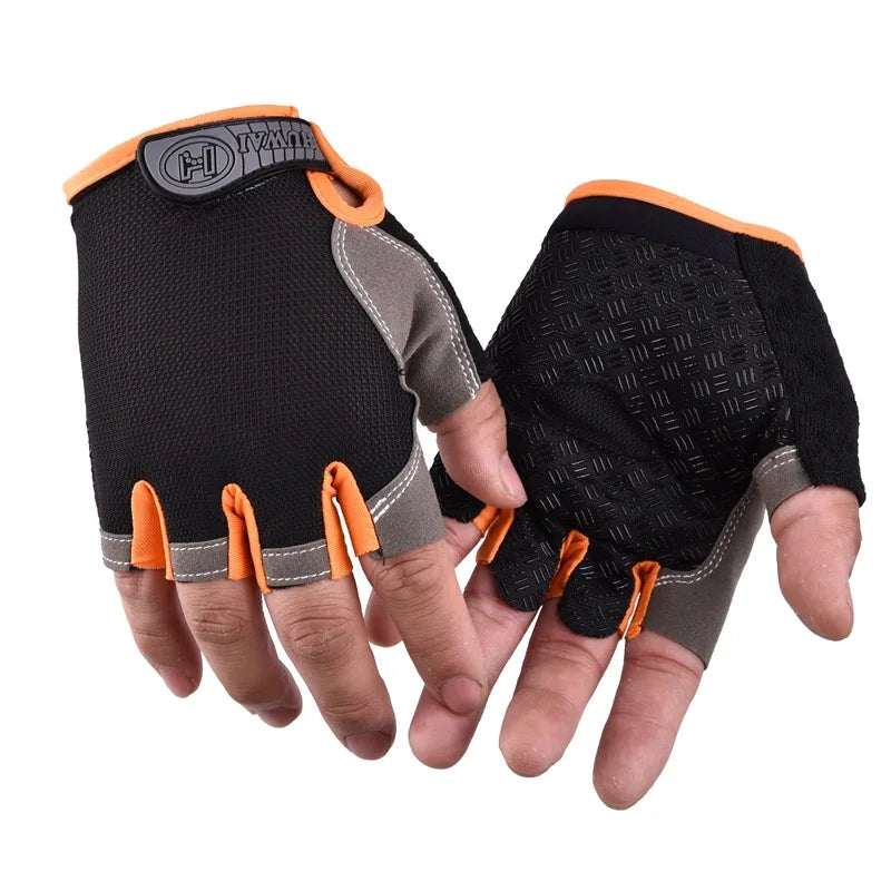 Cycling Gloves Anti Slip Shock Breathable Half Fingerless Gloves Bike