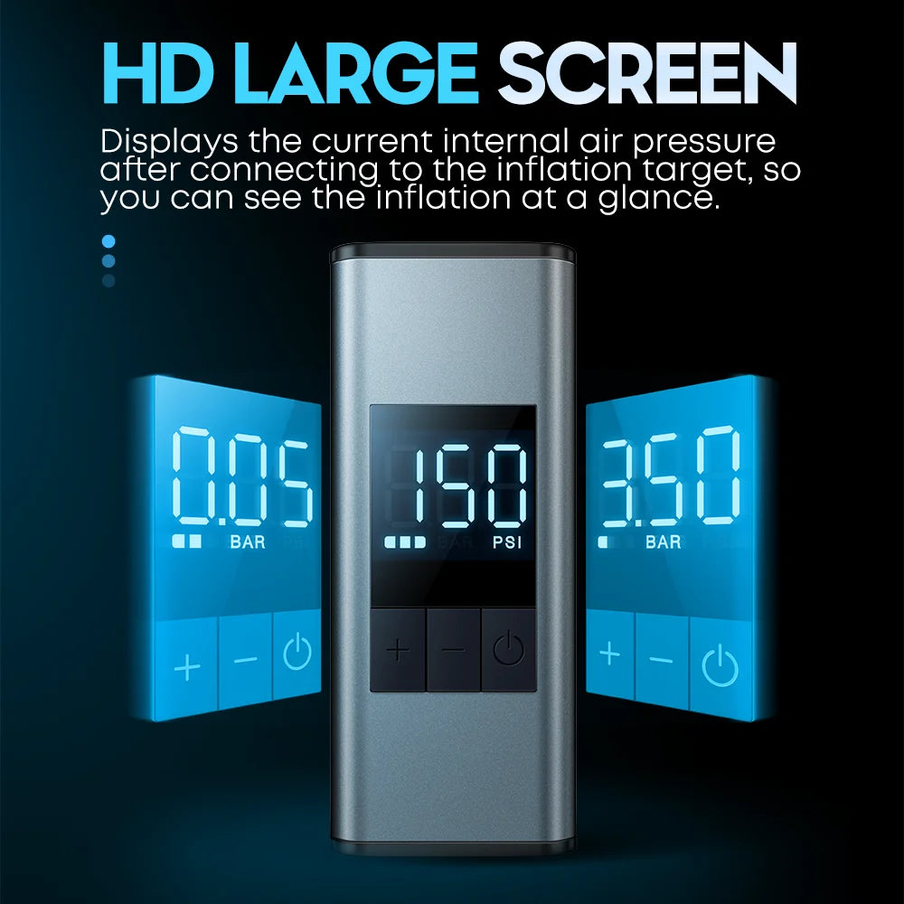 150 PSl Electric Air Pump Tire Pressure Display Portable CYCLAMI A3