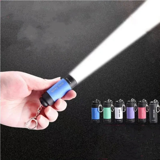 LED Micro Pocket Flashlight Portable USB Rechargeable Keychain
