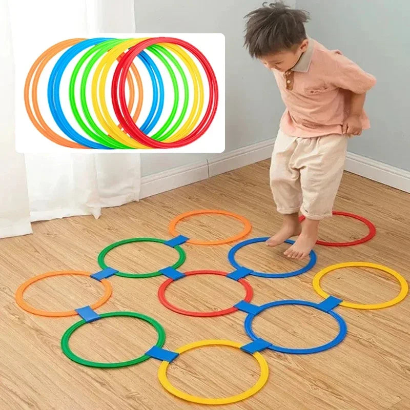Outdoor Funny Physical Training Sport Lattice Jump Ring Set Game 10