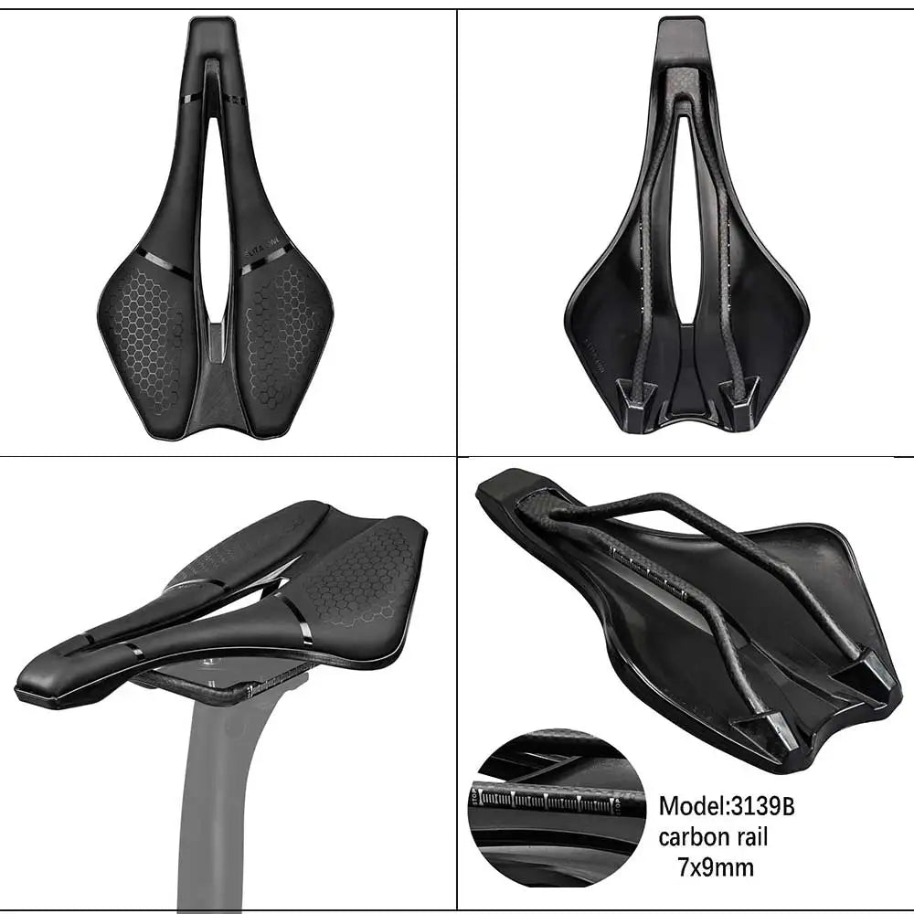 ELITAONE Mountain/Road Bike Saddle 245x139mm UD Carbon Bare Carbon