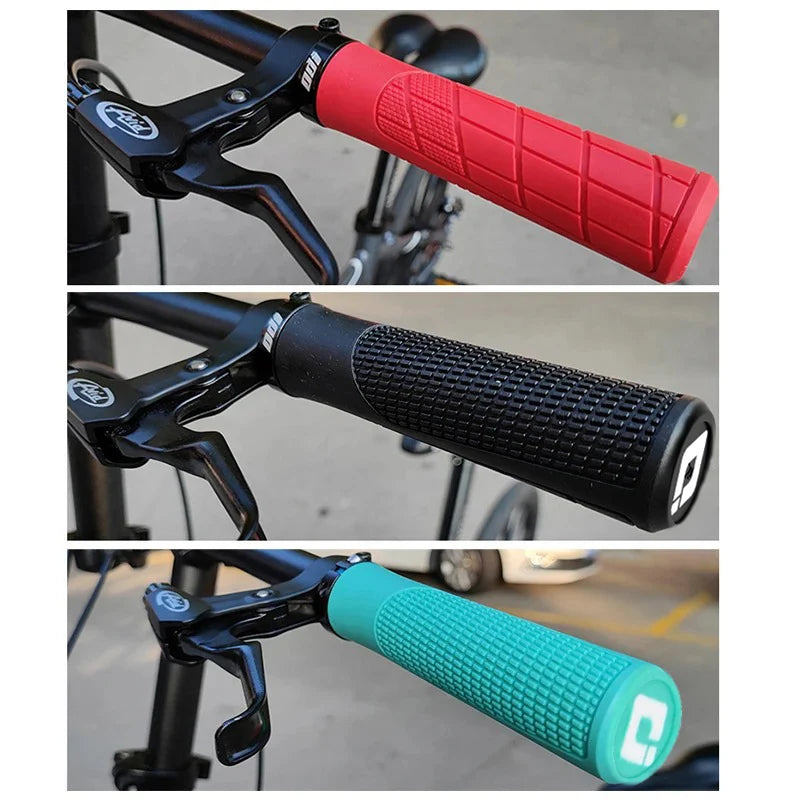 MTB Bicycle Handlebar Grips Rubber Anti-Skid Bike Grips Lock On Road