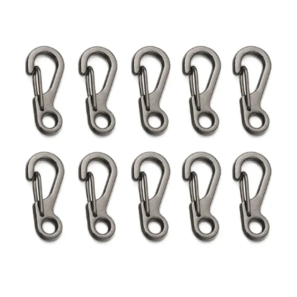 4/10Pcs Carabiner D-Ring Key Chain Spring Clips Mini Aluminium Alloy