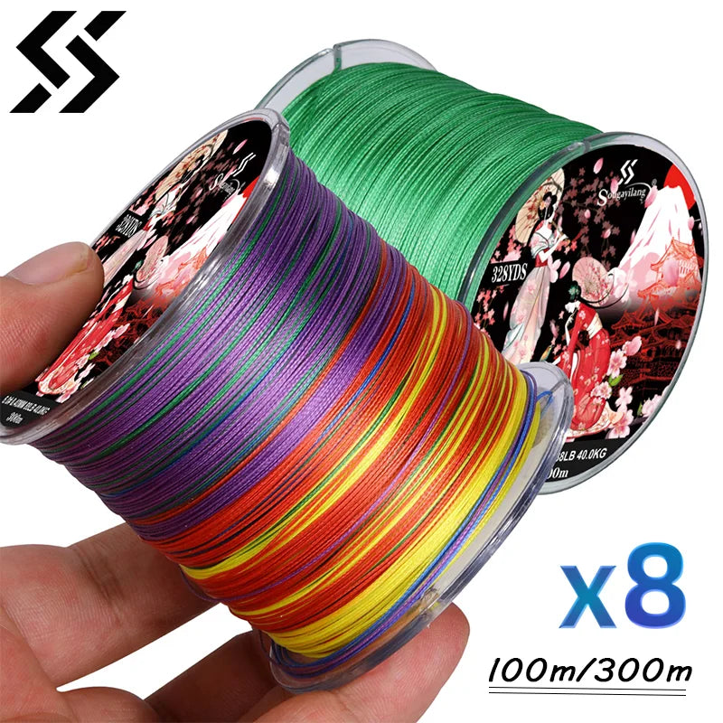 Sougayilang 8 Strands Braided Fishing Line 100M 300M Multifilament