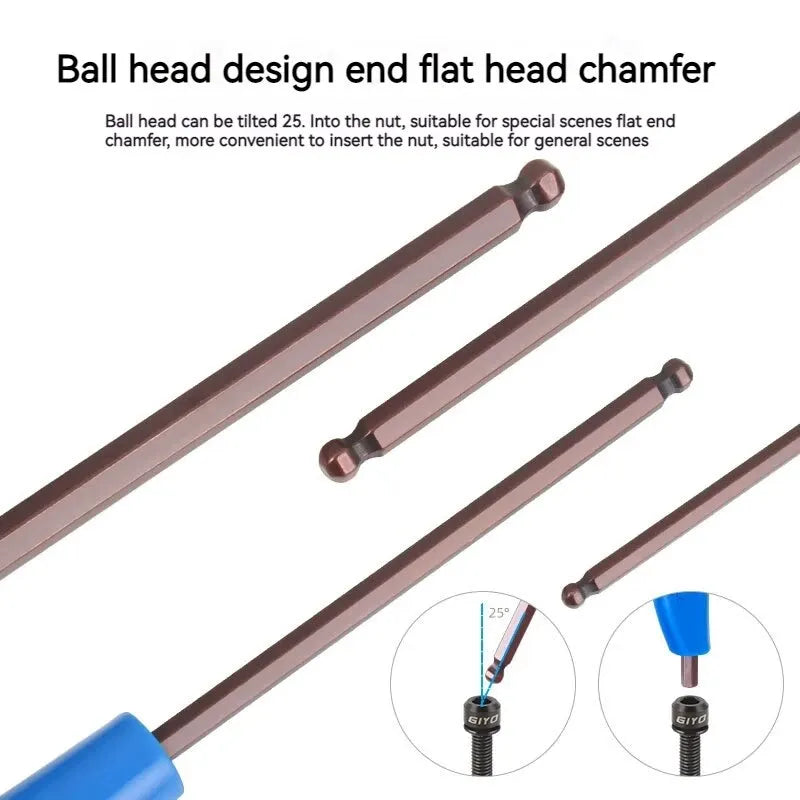 T25 3/4/5/6MM Bike Allen Key Wrench T-Shaped Extended Plastic Handle