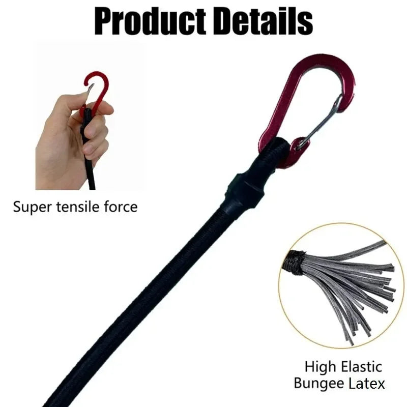 Elastic Tie Rope Mountaineering Buckle Hook Canoe Bike Luggage