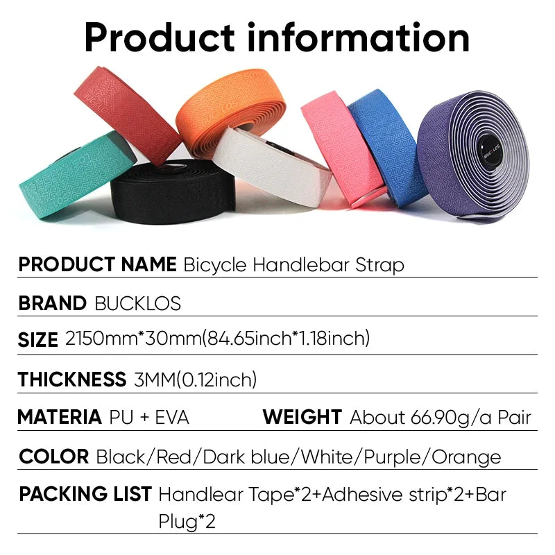 BUCKLOS Road Bike Handlebar Tapes PU Shock Bicycle Handle Bar Tape