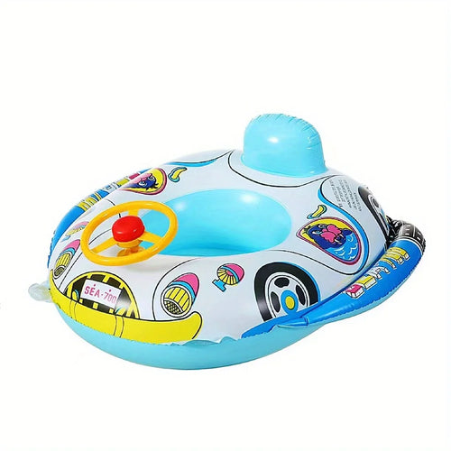 Baby Inflatable Pool Float Swimming Float Boat with Steering Wheel