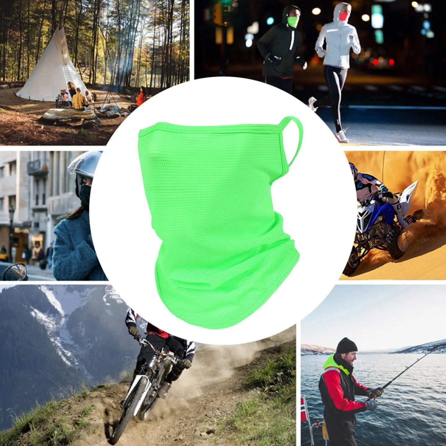 Ice Silk Sunscreen Mask Breathable Summer Cycling Headwear Moister