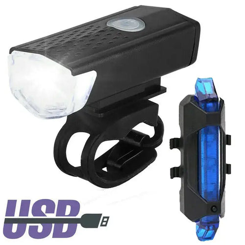 USB LED Rechargeable Bike Bicycle Light Set MTB Road Bike Front Back