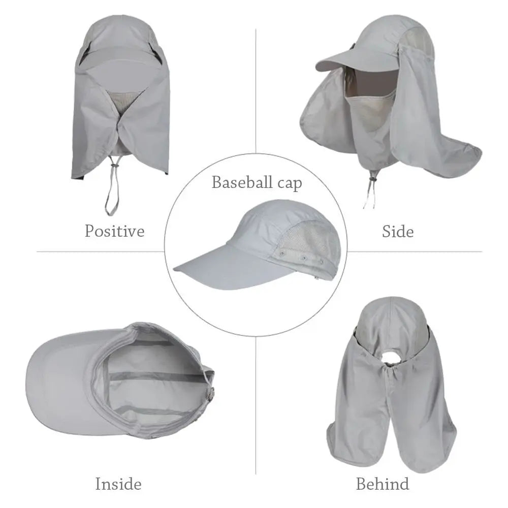 Summer Fishing Sun Hat Baseball Cap Outdoor Neck Face UV Sun