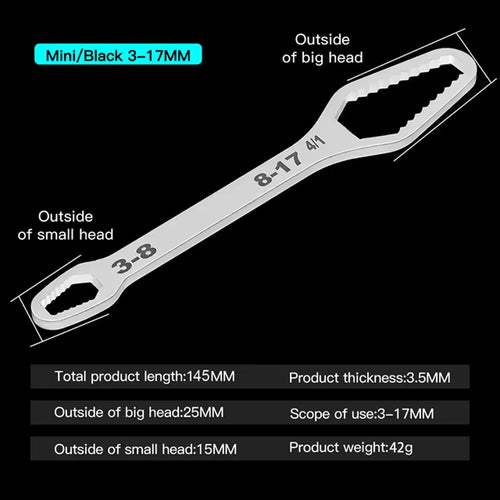 3-17mm 8-22mm Universal Torx Wrench Board Adjustable Double-Head Torx