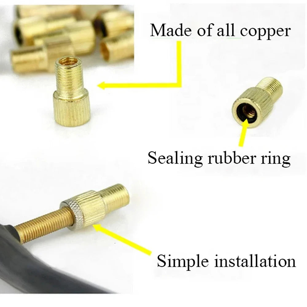 4/5PC F/V To A/V Valve Adapter Bike Value Converter Presta To Schrader