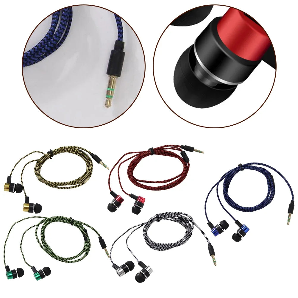 3.5mm In-Ear Wired Headphone 2 Basic Box Bass Stereo Earbuds Mobile