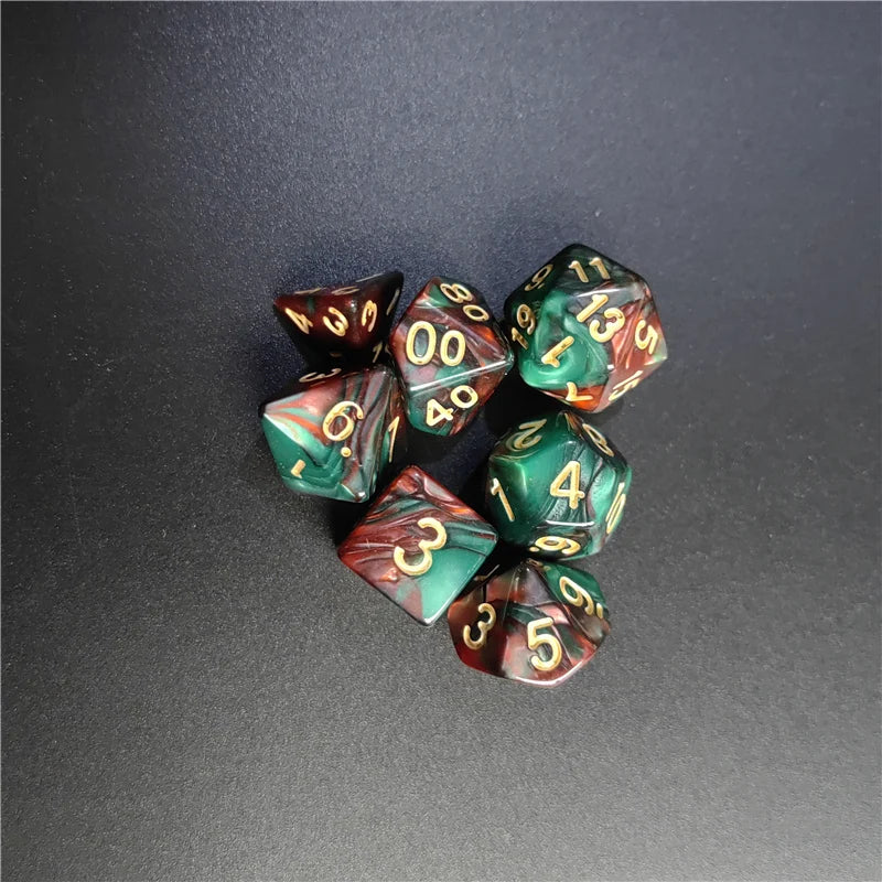 7PCS 1 Set 8 Colors Galaxy Style DND Dice Set D4 D6 D8 D10 D12 D20