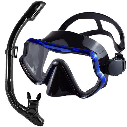 Scuba Diving Mask Snorkel Set For Adults Tempered Glass Professional