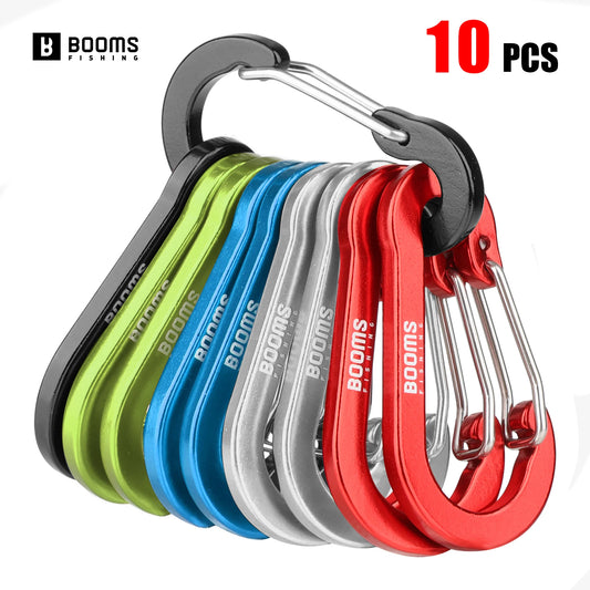 Booms Fishing CC1-10pcs Multi-Use Small Clips Keychain Caribeaner Clip
