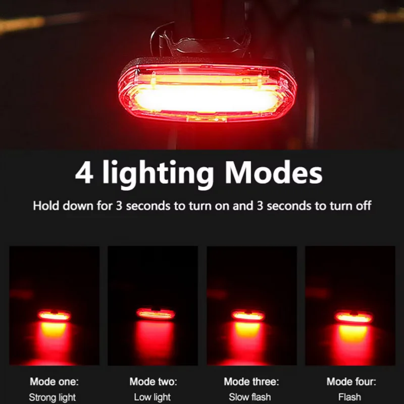 Bicycle Taillight MTB Red Bike Rear Light USB Rechargeable LED Cycling