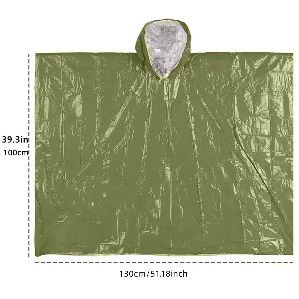 Emergency Raincoat Poncho Waterproof Rainwear Blanket Survival Camping