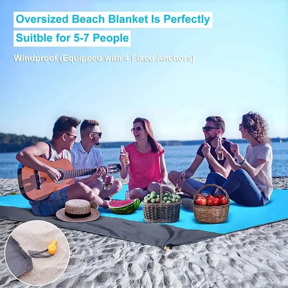 Beach Blanket Sandproof 200 X 140cm Waterproof Beach Mat Lightweight