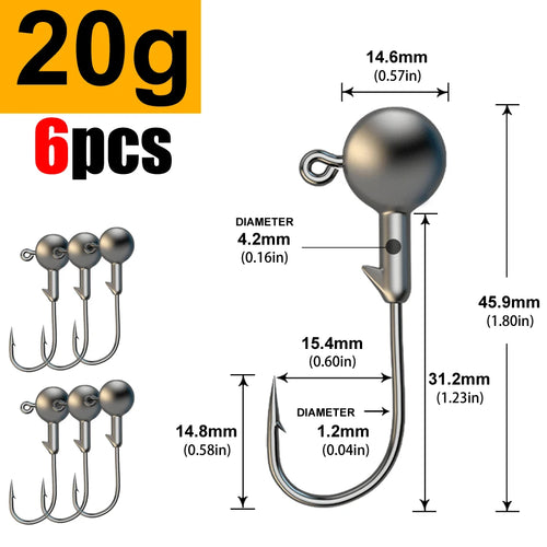 JYJ 1g 2g 3g 4g 5g 10g 20g 22g 25g 28g crank Jig head hook fishing