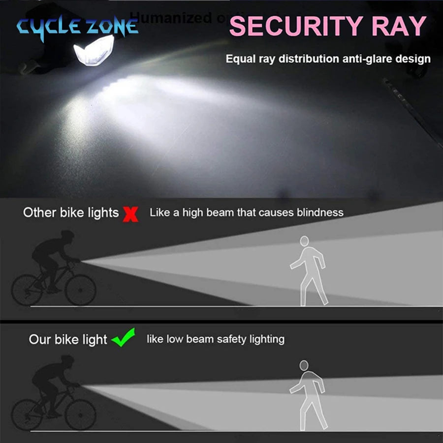 USB LED Rechargeable Bike Bicycle Light Set MTB Road Bike Front Back