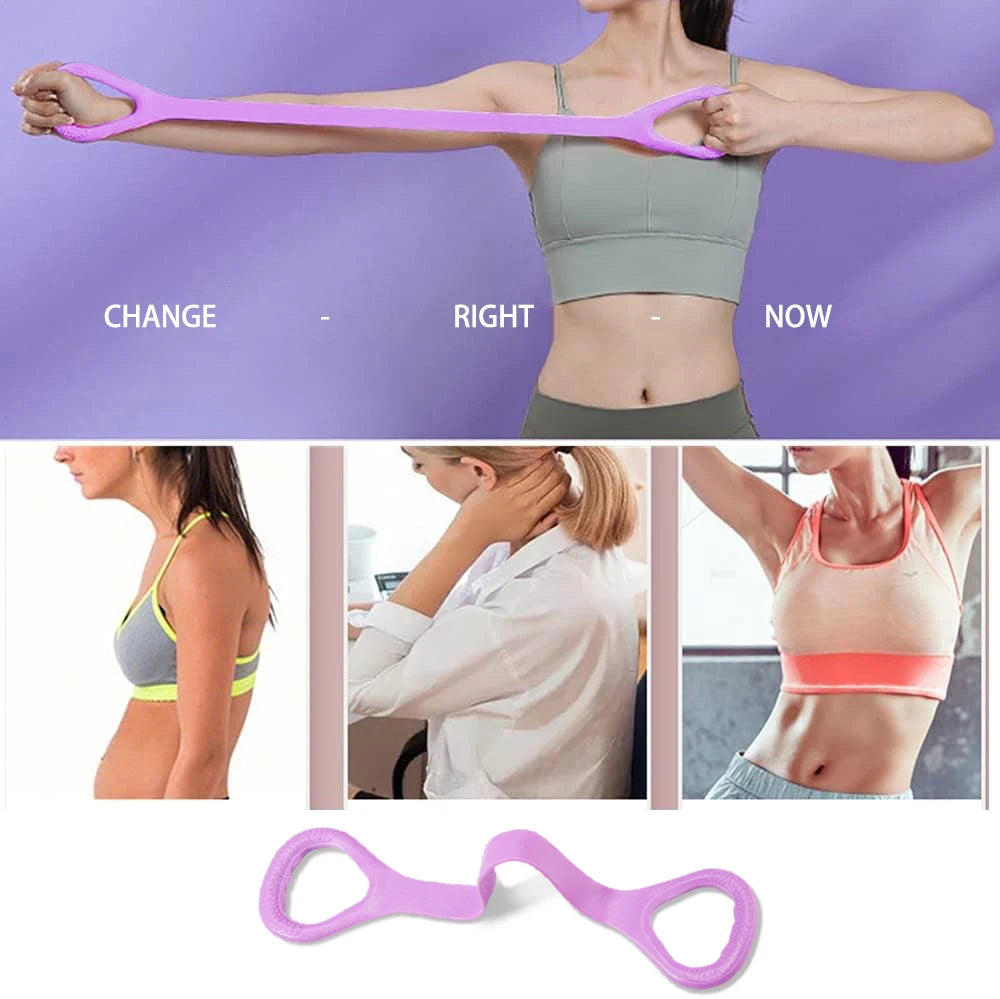 8 Fitness Workout Resistance Band Arm Back Shoulder Exercise Elastic