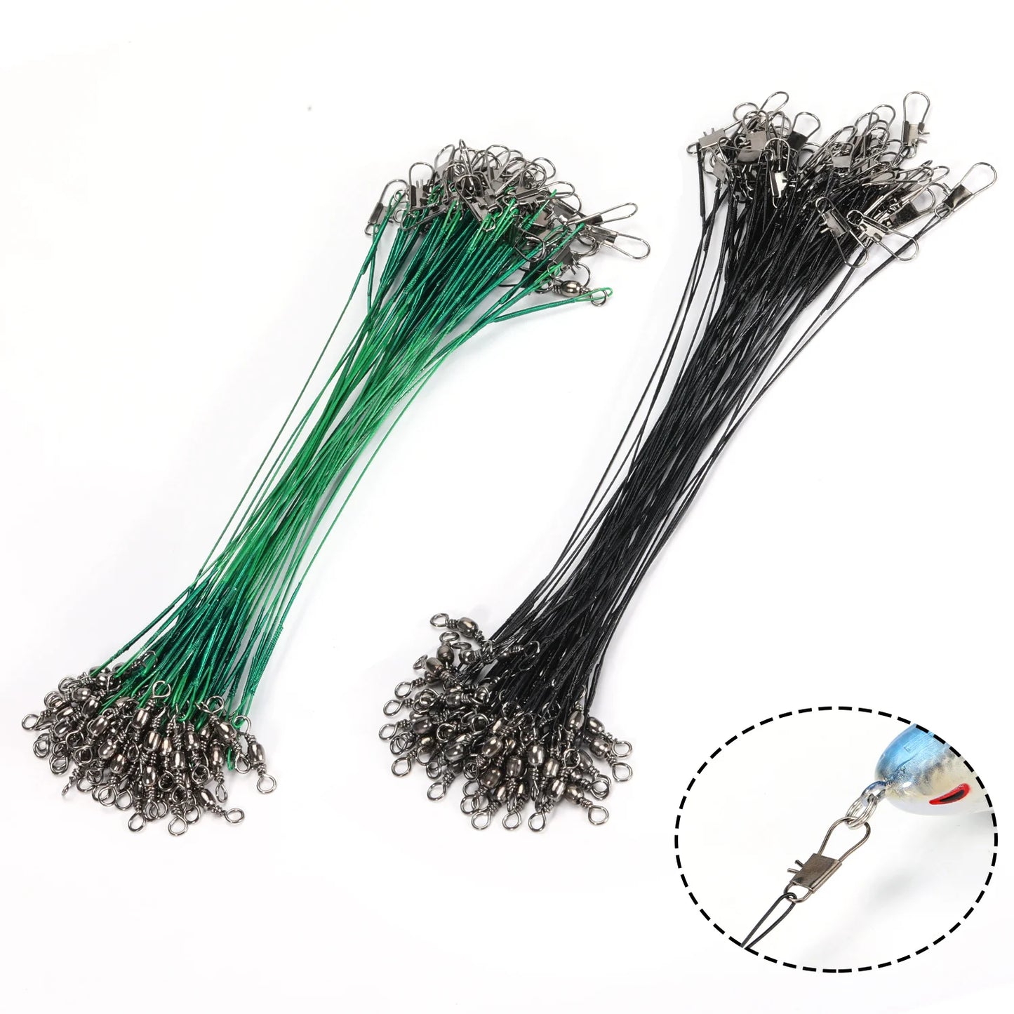 Sougayilang 20pcs Anti Bite Steel Fishing Line Steel Wire Leader with