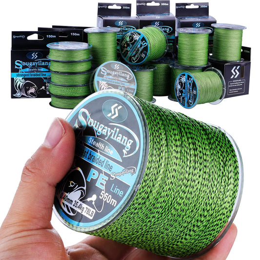 Sougayilang 150M 350M PE Braid Fishing Line 4 Strands Speckled
