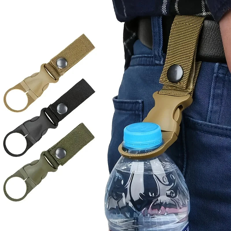 1-Pack Webbing Buckle Hook Water Bottle Clip - Durable Nylon With