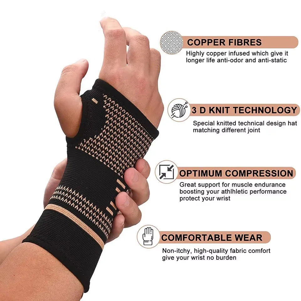 GETINFIT 1Pcs Breathable Wrist Support Copper Contained Nylon Knit