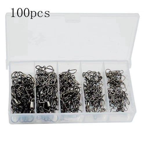 50pc/box Stainless Steel Fishing Connector Pin Bearing Rolling Swivel