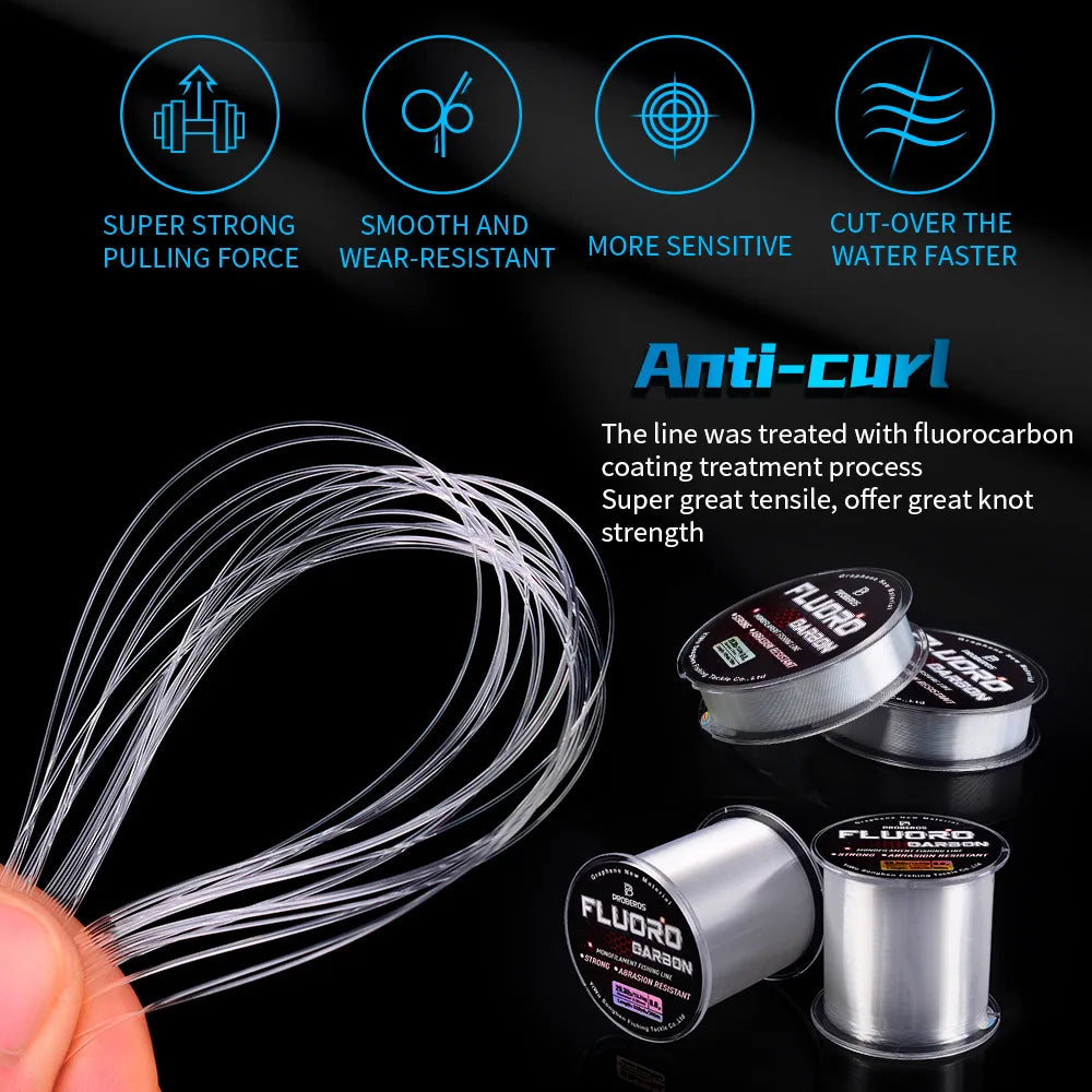 PROBEROS 100M Fluorocarbon Coating Fishing Line 2.2LB-29.3LB Carbon