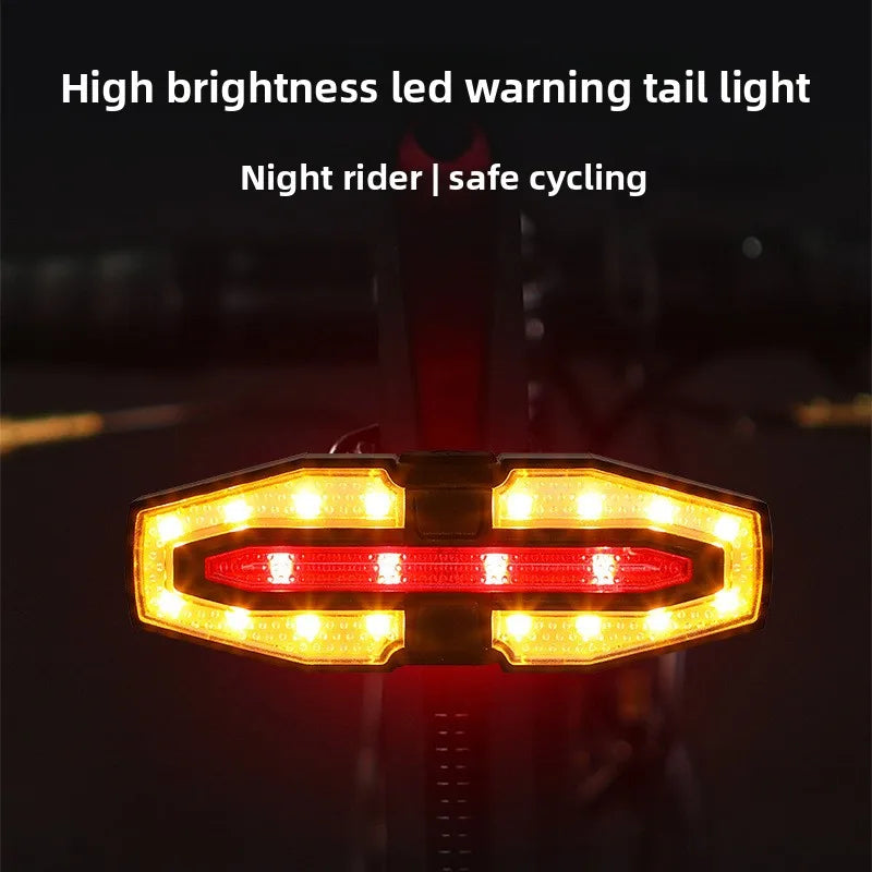 Wireless bicycle steering remote control warning tail light with horn,