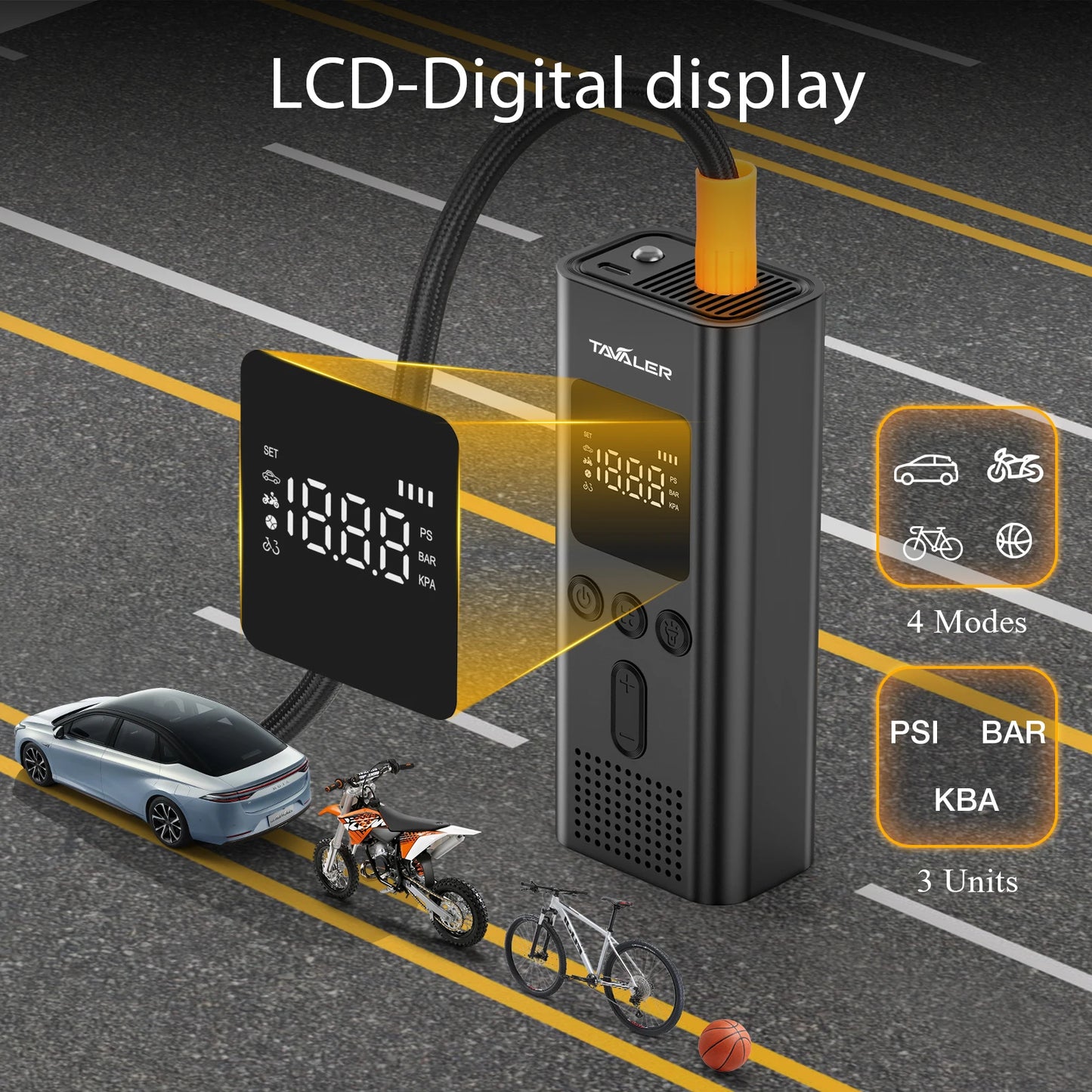 150psi Air Pump Portable Wireless Electric Tire Inflator For Car