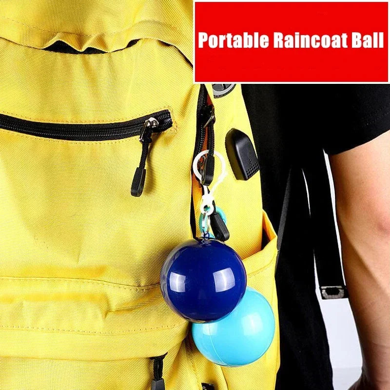 New Portable Disposable Raincoat Keychain Compression Ball Pocket Ball