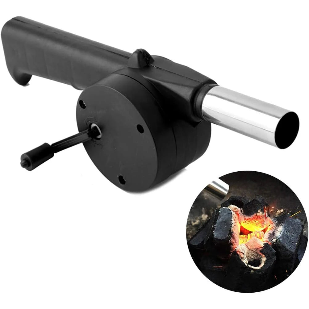 Outdoor Barbecue Fan Hand-cranked Air Blower Portable BBQ Grill Fire