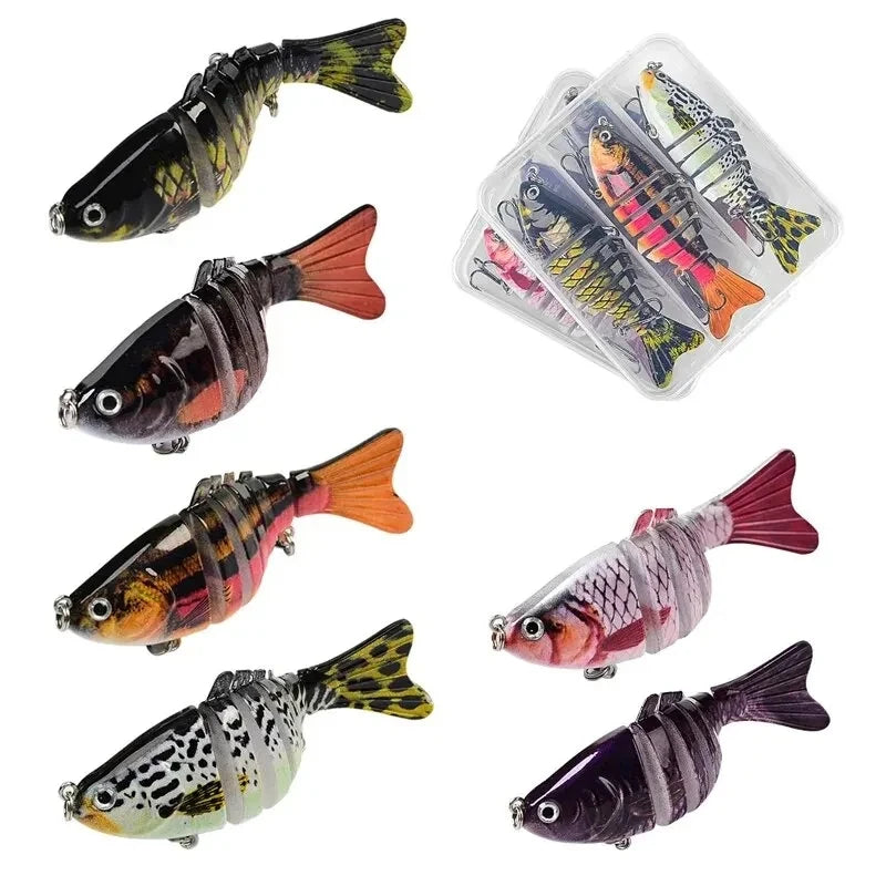 3PCS/Box Fishing Wobbler Lifelike 7 Segment Swimbait Crankbait Hard