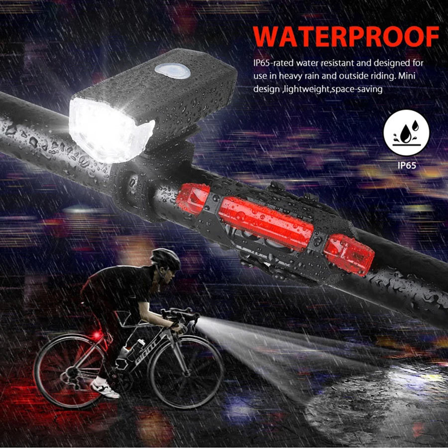 USB LED Rechargeable Bike Bicycle Light Set MTB Road Bike Front Back