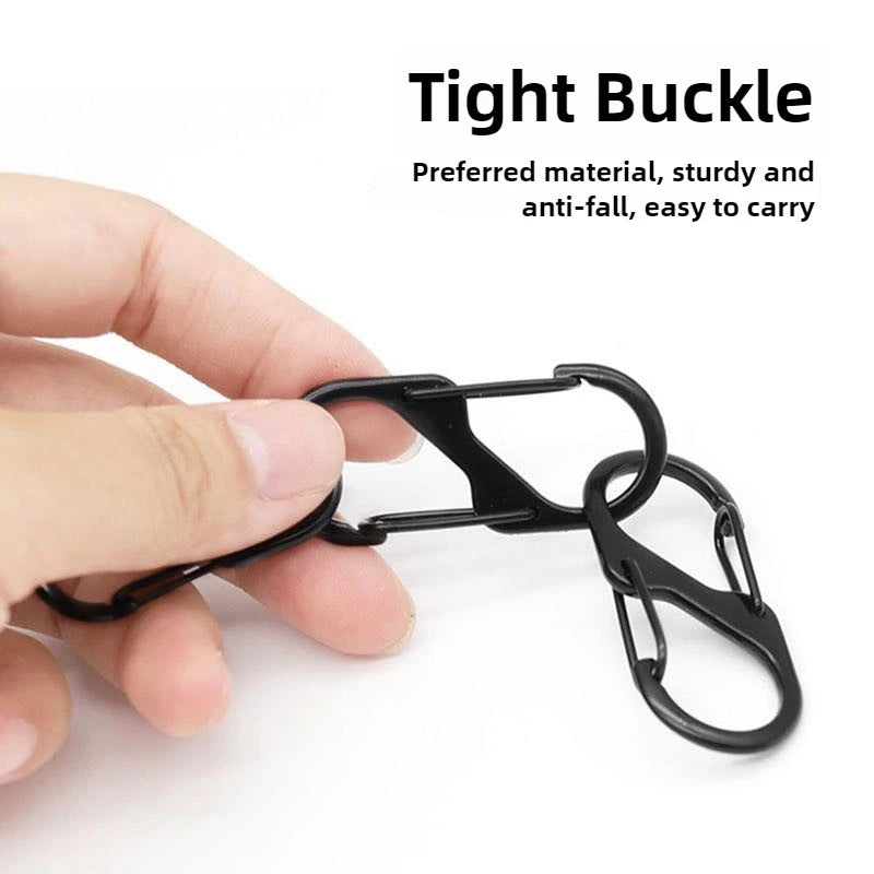 10 Pcs of S-shaped lock buckles, metal double headed keychains,